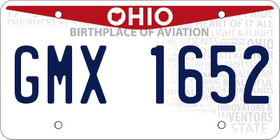 OH license plate GMX1652