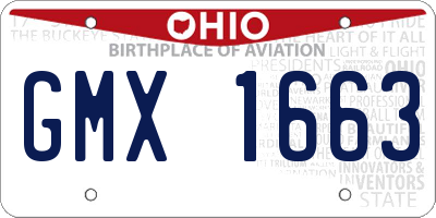 OH license plate GMX1663
