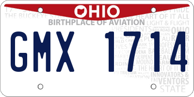 OH license plate GMX1714
