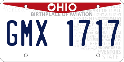 OH license plate GMX1717