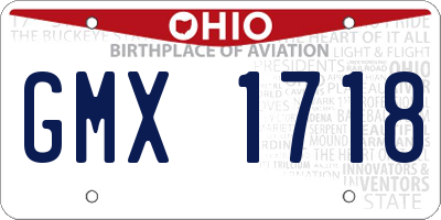 OH license plate GMX1718