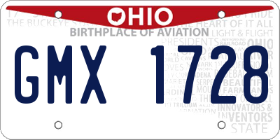 OH license plate GMX1728