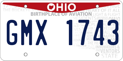 OH license plate GMX1743