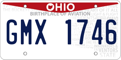 OH license plate GMX1746