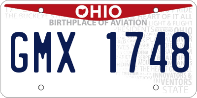 OH license plate GMX1748