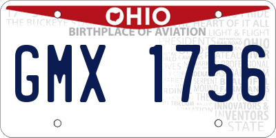 OH license plate GMX1756