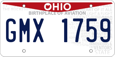 OH license plate GMX1759