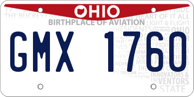OH license plate GMX1760