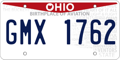OH license plate GMX1762