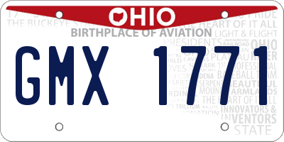OH license plate GMX1771