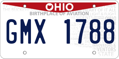 OH license plate GMX1788