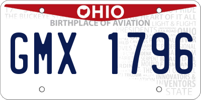 OH license plate GMX1796
