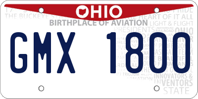 OH license plate GMX1800