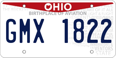 OH license plate GMX1822