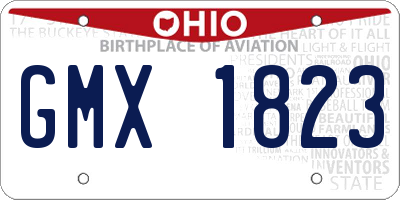 OH license plate GMX1823