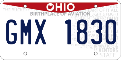 OH license plate GMX1830