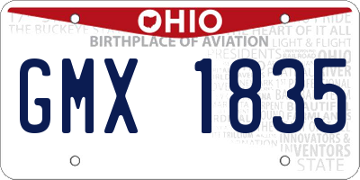 OH license plate GMX1835