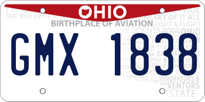OH license plate GMX1838