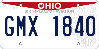OH license plate GMX1840