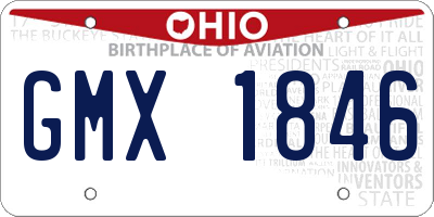 OH license plate GMX1846