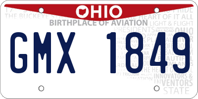 OH license plate GMX1849