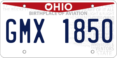 OH license plate GMX1850