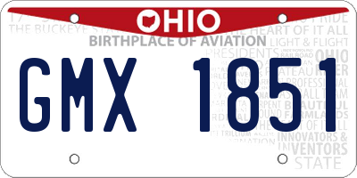 OH license plate GMX1851
