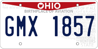 OH license plate GMX1857
