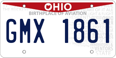 OH license plate GMX1861