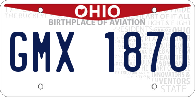 OH license plate GMX1870