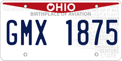 OH license plate GMX1875
