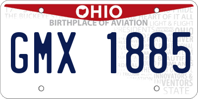 OH license plate GMX1885
