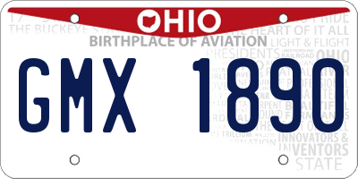 OH license plate GMX1890