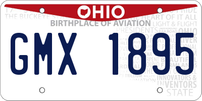 OH license plate GMX1895