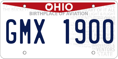 OH license plate GMX1900