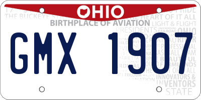OH license plate GMX1907