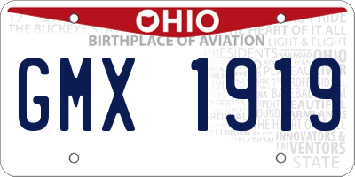 OH license plate GMX1919