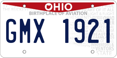 OH license plate GMX1921