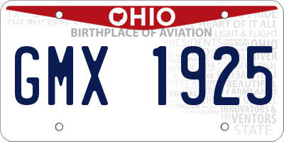 OH license plate GMX1925