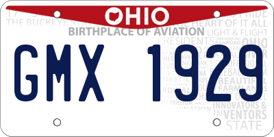 OH license plate GMX1929