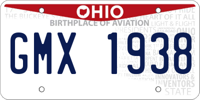 OH license plate GMX1938
