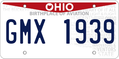 OH license plate GMX1939
