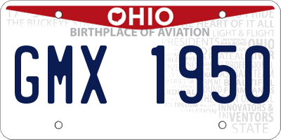 OH license plate GMX1950