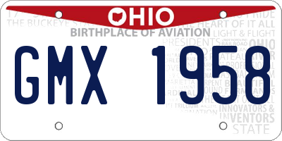OH license plate GMX1958
