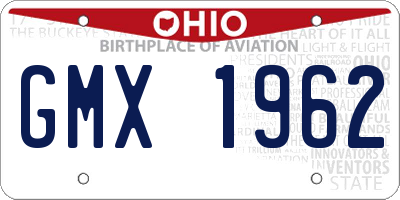 OH license plate GMX1962