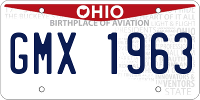 OH license plate GMX1963