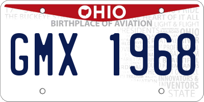 OH license plate GMX1968