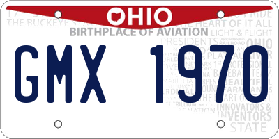 OH license plate GMX1970