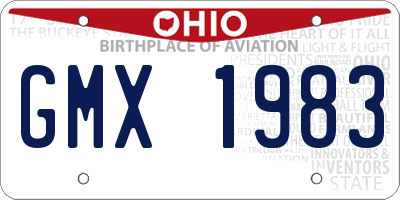 OH license plate GMX1983