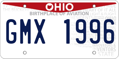 OH license plate GMX1996